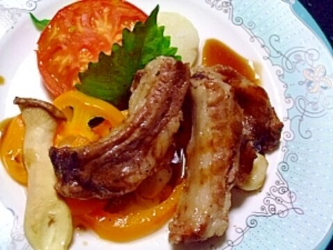 イベリコ豚のスペアリブと焼き野菜　～バルサミコ～